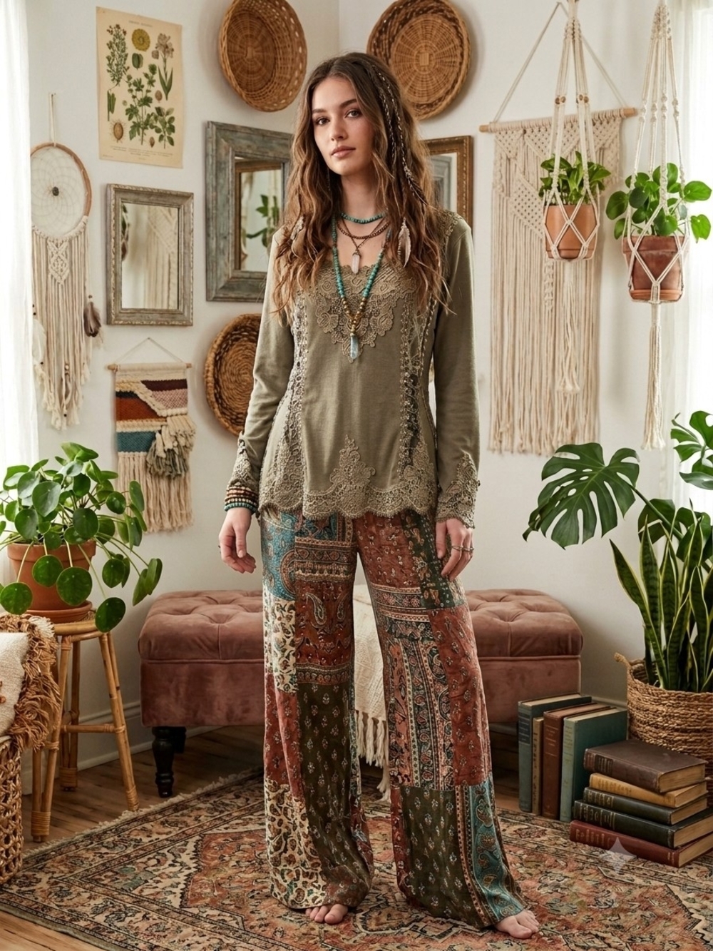 FAIRY CORE LACE EMBROIDERED TOP SZ. LG